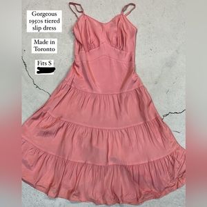 Vintage taffeta tiered dress